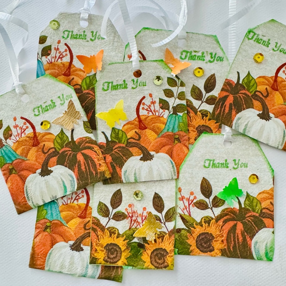 12 Fall Pumpkin Thank You Gift Tags – O